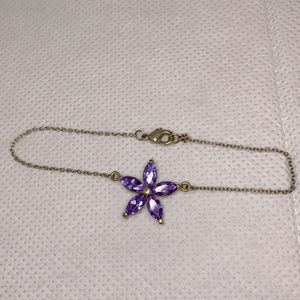 Vintage 90s Purple Lily Anklet or Bracelet